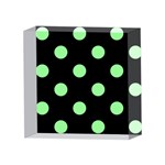Polka Dots - Light Green on Black 4 x 4  Acrylic Photo Block