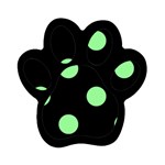 Polka Dots - Light Green on Black Magnet (Paw Print)