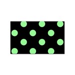 Polka Dots - Light Green on Black Sticker Rectangular (10 pack)