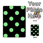 Polka Dots - Light Green on Black Multi-purpose Cards (Rectangle)