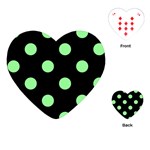 Polka Dots - Light Green on Black Playing Cards (Heart)