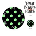 Polka Dots - Light Green on Black Playing Cards 54 (Round)