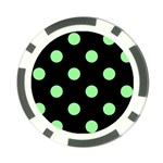 Polka Dots - Light Green on Black Poker Chip Card Guard