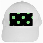 Polka Dots - Light Green on Black Black Cap