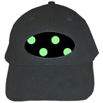 Polka Dots - Light Green on Black Black Cap