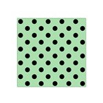 Polka Dots - Black on Celadon Green Satin Bandana Scarf