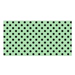 Polka Dots - Black on Celadon Green Satin Shawl