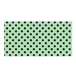 Polka Dots - Black on Celadon Green Satin Wrap