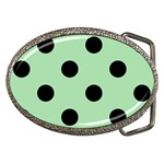 Polka Dots - Black on Celadon Green Belt Buckle