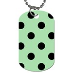 Polka Dots - Black on Celadon Green Dog Tag (Two Sides)