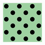 Polka Dots - Black on Celadon Green Medium Glasses Cloth (2 Sides)