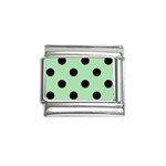 Polka Dots - Black on Celadon Green Italian Charm (9mm)