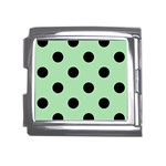Polka Dots - Black on Celadon Green Mega Link Italian Charm (18mm)
