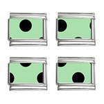 Polka Dots - Black on Celadon Green 9mm Italian Charm (4 pack)