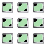Polka Dots - Black on Celadon Green Mega Link Italian Charm (9 pack)