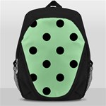 Polka Dots - Black on Celadon Green Backpack Bag