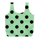 Polka Dots - Black on Celadon Green Full Print Recycle Bag (L)