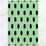 Polka Dots - Black on Celadon Green Canvas 12  x 18 