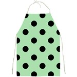 Polka Dots - Black on Celadon Green Full Print Apron