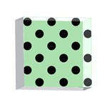Polka Dots - Black on Celadon Green 4 x 4  Acrylic Photo Block