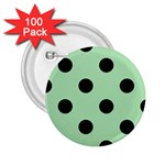 Polka Dots - Black on Celadon Green 2.25  Button (100 pack)