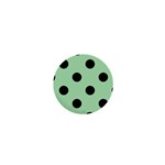 Polka Dots - Black on Celadon Green 1  Mini Magnet