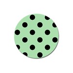 Polka Dots - Black on Celadon Green Magnet 3  (Round)