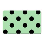 Polka Dots - Black on Celadon Green Magnet (Rectangular)