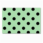 Polka Dots - Black on Celadon Green Postcard 4  x 6 