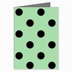 Polka Dots - Black on Celadon Green Greeting Card
