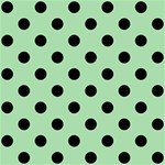 Polka Dots - Black on Celadon Green ScrapBook Page 8  x 8 