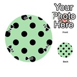 Polka Dots - Black on Celadon Green Playing Cards 54 (Round)