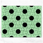 Polka Dots - Black on Celadon Green Jigsaw Puzzle (Rectangular)