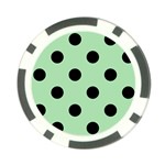 Polka Dots - Black on Celadon Green Poker Chip Card Guard (10 pack)