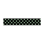 Polka Dots - Celadon Green on Black Flano Scarf (Mini)