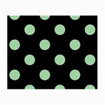 Polka Dots - Celadon Green on Black Small Glasses Cloth
