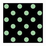 Polka Dots - Celadon Green on Black Medium Glasses Cloth