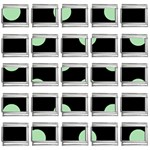 Polka Dots - Celadon Green on Black 9mm Italian Charm (25 pack)