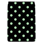 Polka Dots - Celadon Green on Black Removable Flap Cover (L)