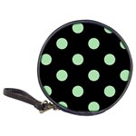 Polka Dots - Celadon Green on Black Classic 20-CD Wallet