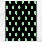 Polka Dots - Celadon Green on Black Canvas 18  x 24 