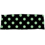 Polka Dots - Celadon Green on Black Body Pillow Case (Dakimakura) (One Side)