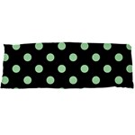 Polka Dots - Celadon Green on Black Body Pillow Case Dakimakura (Two Sides)
