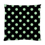Polka Dots - Celadon Green on Black Standard Cushion Case (One Side)