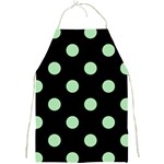 Polka Dots - Celadon Green on Black Full Print Apron