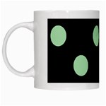 Polka Dots - Celadon Green on Black Black Mug