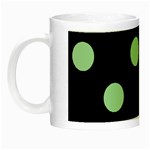 Polka Dots - Celadon Green on Black Night Luminous Mug