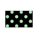 Polka Dots - Celadon Green on Black Sticker Rectangular (100 pack)