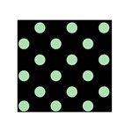 Polka Dots - Celadon Green on Black Greeting Card 5  x 7 