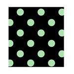 Polka Dots - Celadon Green on Black Greeting Card 4.5  x 6 